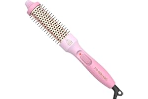 PHOEBE 1.25 Inch Thermal Brush Curling Iron Brush Anti-Scald Bristles Instant Heat Up Curling Iron Dual Voltage Ceramic Tourm