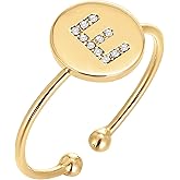 PAVOI 14K Gold Plated Initial Ring Stackable Rings for Women | Fashion Rings