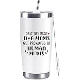 CUPLOOV New Mom Gifts for Pregnant Women, 20 Oz Stainless Steel Tumbler Set Funny Dog Mom Pregnancy Gift for Expecting Mom, Mother to be Gift for First Time Moms Wife Friend Mother Day Xmas Presents