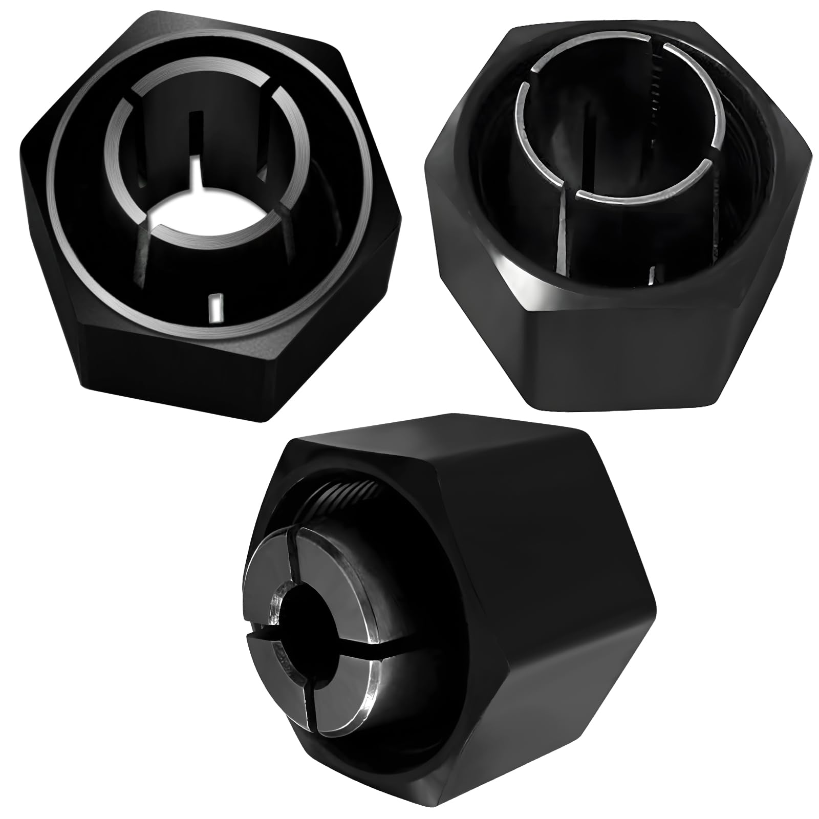 Photo 1 of 1/2" and 1/4" 12mm Router Collet for Dewalt DW622K DW626 DW621 DW616 DW618 Dw622 Dw626 Router,for Bosch 1617,1617EVS,1618, 1618EVS,1613,1613EVS,1613AEVS Router Part No. 326286-03, 326286-04, 326286-07