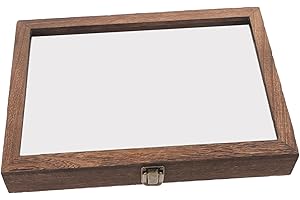 Holibanna Insect Specimen Display Box Vintage Glass Top Wooden Storage Case Pinning Board Carbon Color 31x22x4cm for Butterfl