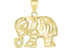 Jewelry America Polished 14K Yellow Gold Elegant Elephant Charm Animal Pendant