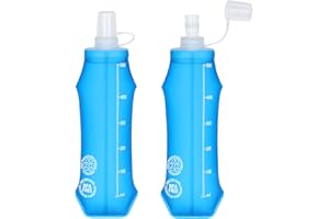 Ceecysaa 500ml /17 oz 2 Pack Collapsible Water Bottle, Foldable Running Water Bottle,Soft Flask For Running, Hiking, Cycling,