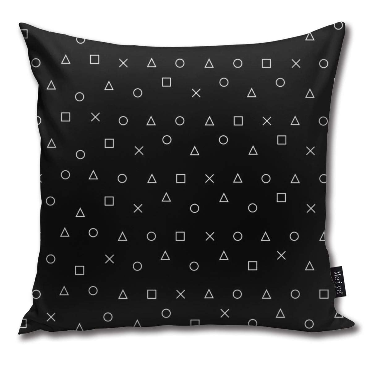 ZFENGYYUAN Black gaming pattern gamer design playstation controller symbols Home Decorative Throw Pillow Case Cushion Cover for Gift Home Couch Bed Car 18" x18"