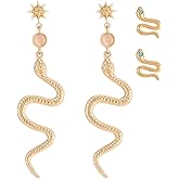 Statement Gold Snake Earrings Dangle Drop Earrings，Protection Jewelry，Great Gift for Women