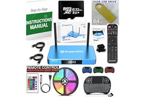 GENERIC Super Bundle Box, S5-MAX, 2024 Model,1 Voice and 1 Full Keyboard Remote, 2 HDMI, Tf Card, Memory Stick, LED Light Strip (Easy Detailed Install Instructions by Seller, Phone Support Included…
