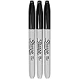 Sharpie Permanent Markers, Fine Point, Black, 3 Count