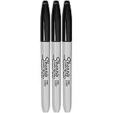 Sharpie Permanent Markers, Fine Point, Black, 3 Count