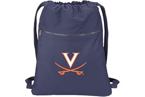 Broad Bay University of Virginia Drawstring Backpack RICH COTTON UVA Cinch Bag (Navy)