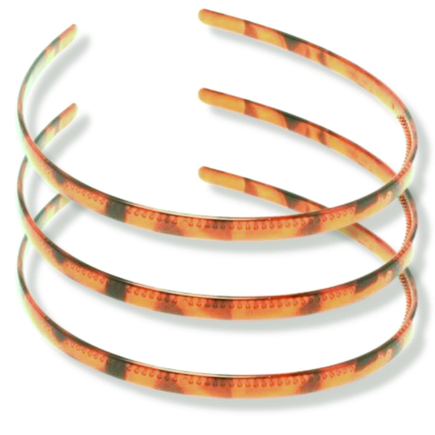 Topkids Accessories Plastic Alice Bands Hair Bands Head Bands Black Clear Tortoise Tort Brown Hairband Headband Aliceband Women Girls Men Boys Wide Teeth Comb - Pack of 3 (1cm Tort Brown)