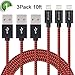 Xcords(TM) iPhone Charger 3Pack 10ft Nylon Braided Lightning Cable Charge and Sync Cable Cord Compatible with iPhone 7/7 plus/SE/5/6/6s/Plus/iPad Mini/Air/Pro
