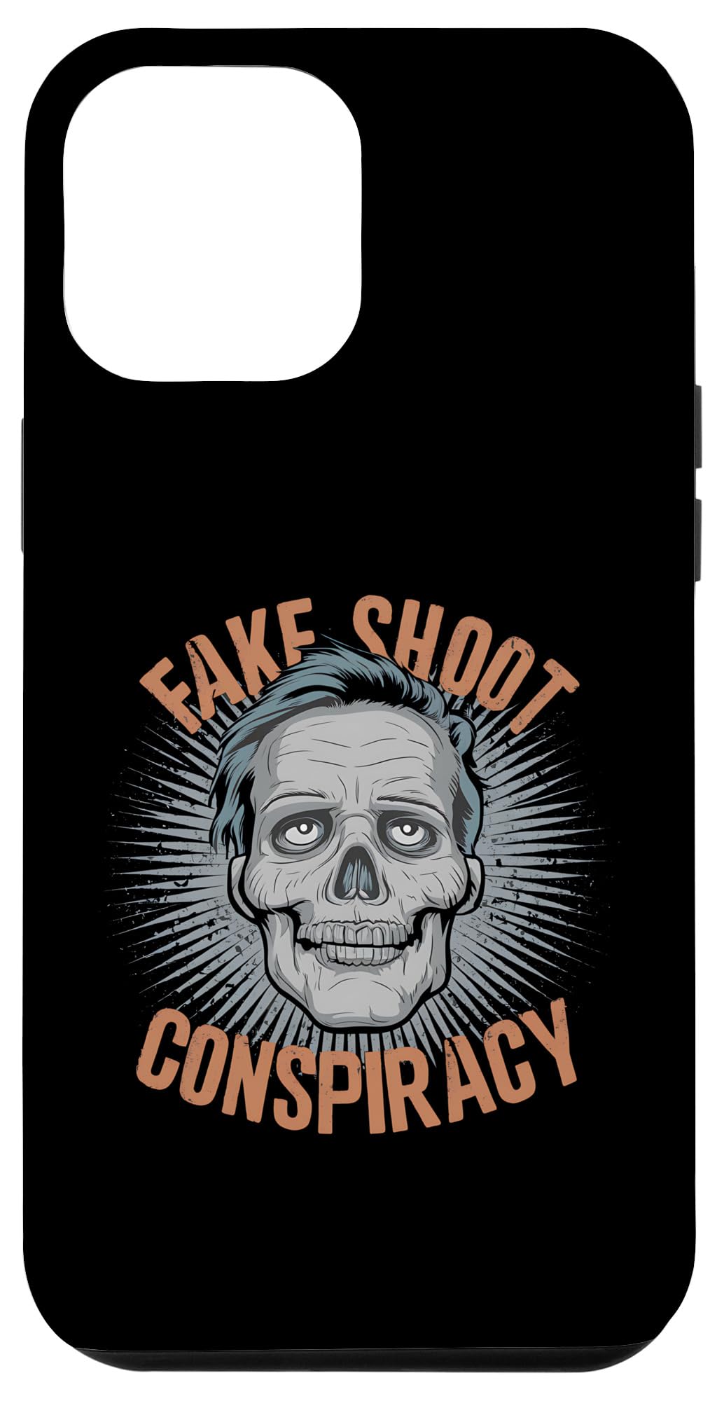 iPhone 12 Pro Max Fake Shoot Conspiracy Skull Illustration Humor Case