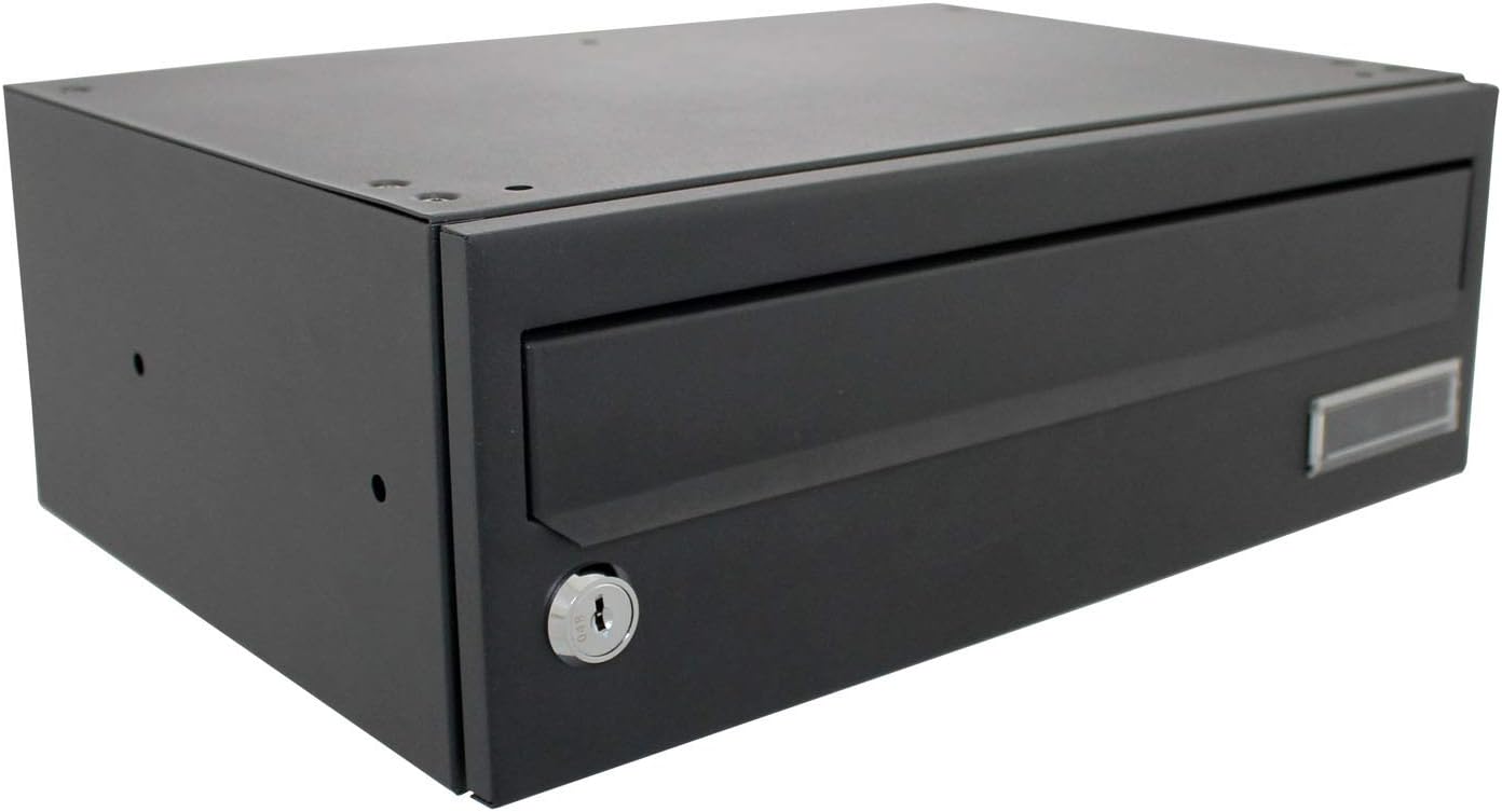 Sterling Wharfe Horizontal Postbox, Black, 358 x 125 x 250 mm