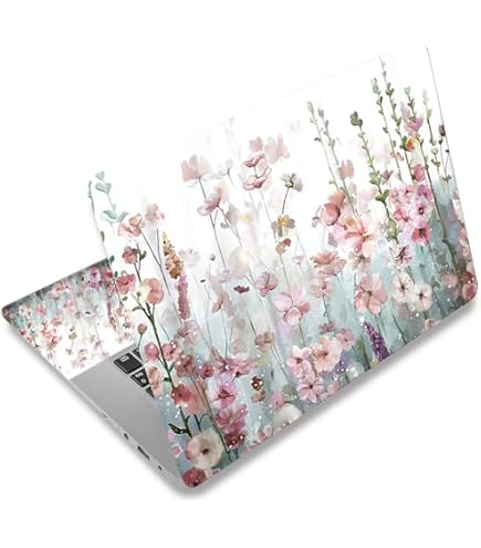 Autocollant Pour Ordinateur Portable Motif Colibri Et Fleurs - Vinyle Amovible, Protection Contre Les Rayures - Taille Universelle 15"