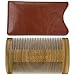 Dual Action Beard Comb & Protective Sleeve - Perfect for Balms and Oils - Sandalwood Scent, Fine/Coarse Tooth - Premium EDC Case and Gift Box Included