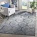 SAFAVIEH Madison Collection Accent Rug - 3' x 5', Navy & Silver, Glam Ogee Trellis Distressed Design, Non-Shedding & Easy Care, Ideal for High Traffic Areas in Entryway, Living Room, Bedroom (MAD604G)