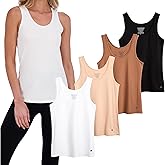 Lucky Brand Women's Tank Top - 4 Pack Stretch Cotton Scoop Neck Sleeveless T-Shirt, Camiseta sin Mangas para Mujer
