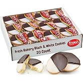 Black and White Cookies | 20 Gourmet Cookies Individually Wrapped | NY Style Black &amp; White Cookies | Easter Food Gift Baskets | Snack Cakes | Kosher, Dairy &amp; Nut Free | Stern&rsquo;s Bakery