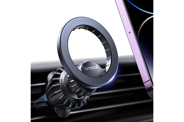 Lamicall Fits Magsafe Car Mount, [20 Strongest Magnets] Magnetic Vent Phone Holder Car, Cell Phone Holder Mount for iPhone 14