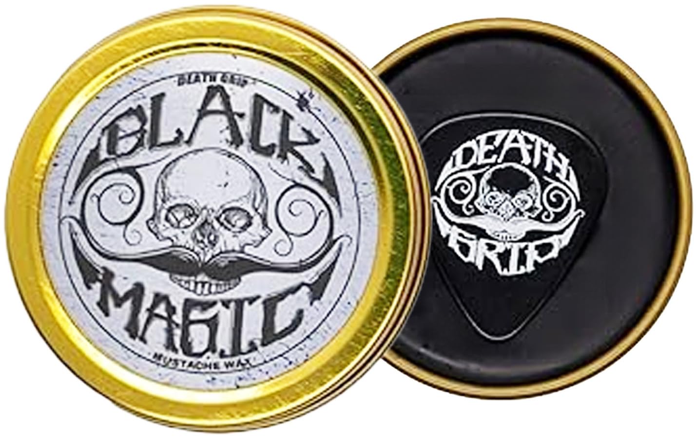 Black Mustache Wax | Black Magic Death Grip Moustache Wax | Hide Grey Hair In Beard Or Moustache | Extra Strong Hold Mustache Wax Unscented | 1 oz or 30ml Tin Heat Source Required