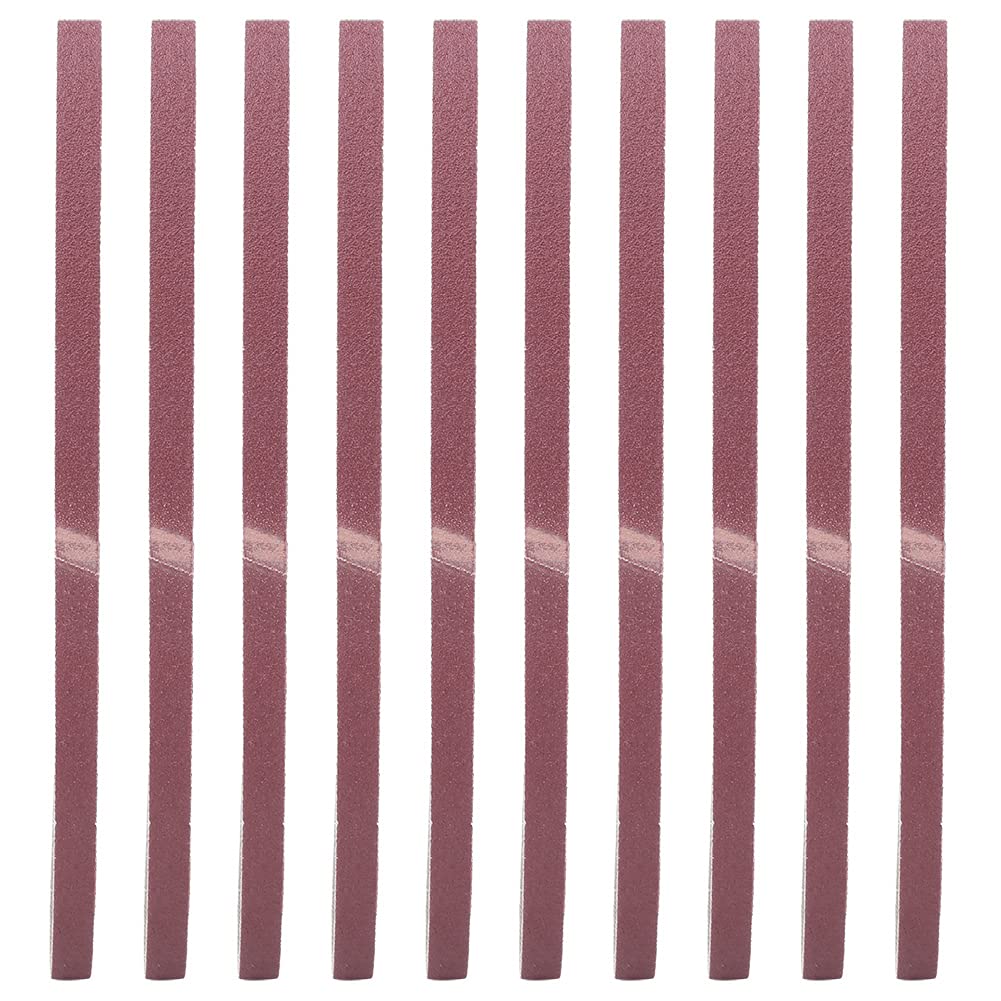10PCS Sanding Belt Kit 533 x 9mm Aluminium Oxide Abrasive Band Fine Grit Kit for Belt Sander 40/60/80/100/120/150/180 Grit(100#)