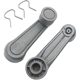 Whkdscvmu 2-Pack Grey Interior Window Crank Handles Compatible with Toyota Tacoma 1995-2004, Tundra 2000-2017, Matrix 2003-2014, Land Cruiser 1976-1992, Camry 1987-2001, Corolla 1980-2013