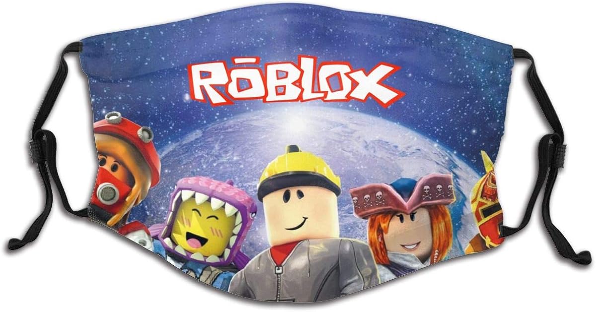 HUAJIELONG Mask, with Two Protective 5-layer Carbon Filters, M-Shaped Nose Clip Kid Bandana Shield for Teens 1 PCS - Roblox: Clothing