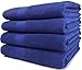 MAURA Premium Blue Bath Towels 100% Cotton 27x54 Ultra Absorbent Quick Dry 4 Pack Soft Terry Bath Towels Set for Bathroom, Hotel and Spa Quality, Navy Blue