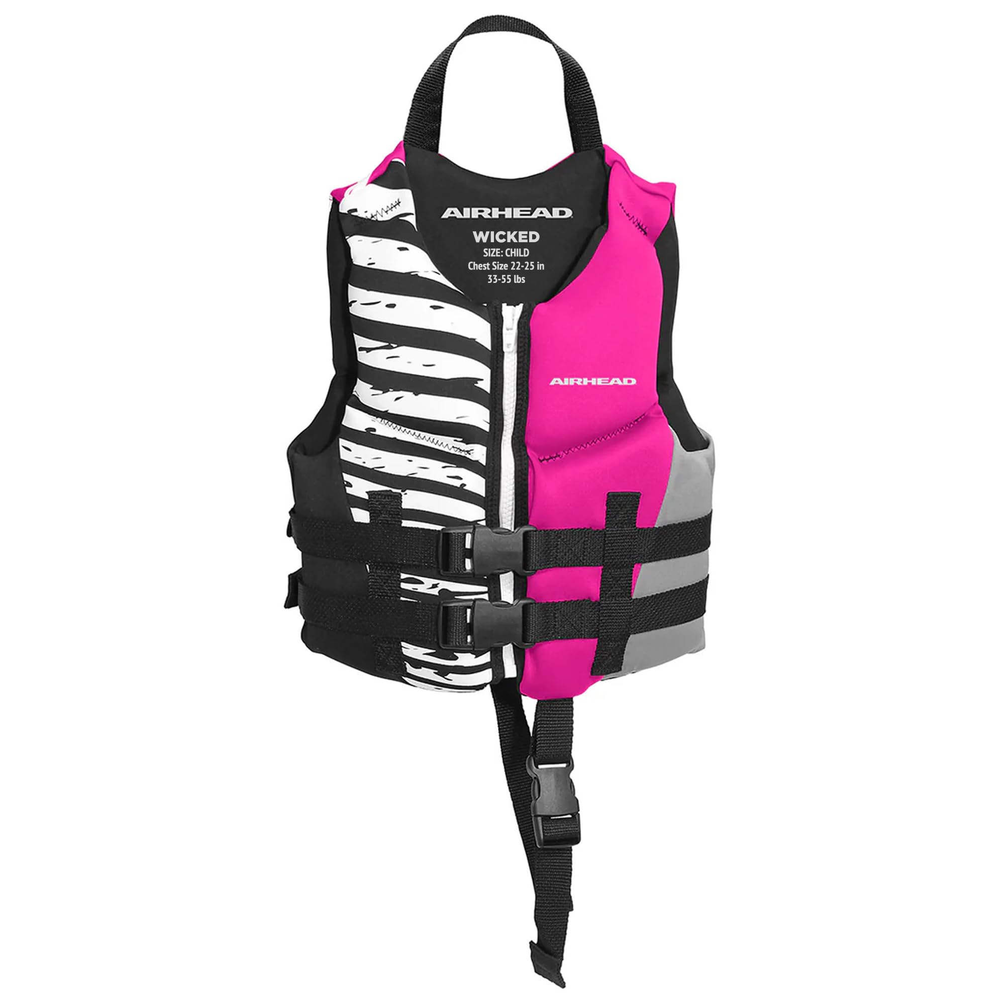 Photo 1 of Airhead Child Type III Life Jacket | US Coast Guard Approved | Closed Sided, Quick-Dry | Secure Buckles & Zipper | Wicked Kwik-Dry NeoLite Flex | Hot Pink