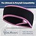 TrailHeads Women’s Ponytail Headband | Fleece Earband | Winter Running Headband - Black/Fast Pink