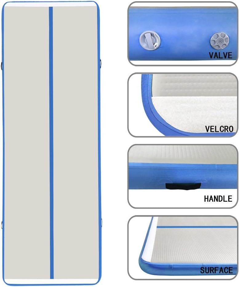 EZ GLAM 10ft/13ft/16ft/20ft Air Track Inflatable Gymnastics Tumbling Air Track Mat with Electric Air Pump for Cheerleading/Practice Gymnastics/Beach/Park/Home use : Sports & Outdoors