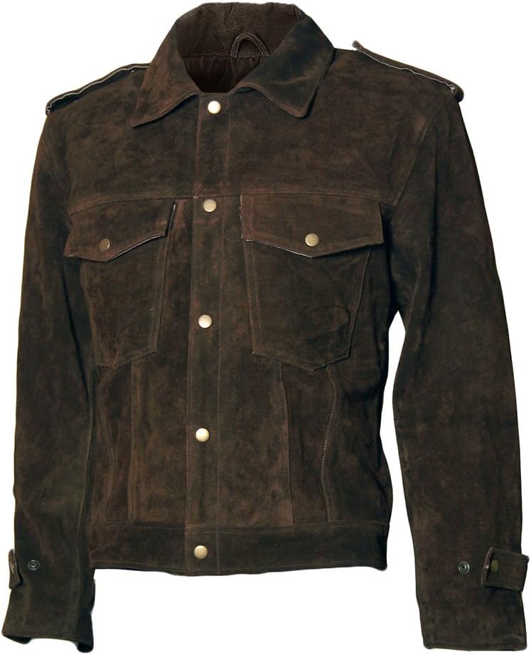 Beatles John Lennon Rubber Soul Chaqueta de cuero para hombre, color