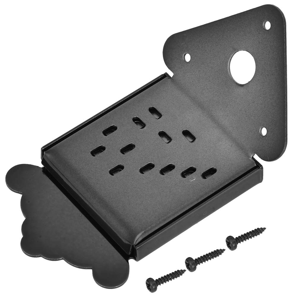 Mandolin Metal Bridge Mandolin Tailpiece Replacement for 8/10/12 Loop-End String Mandolin(QB09 Black without Pattern) Playing Accessories Performance Accessories