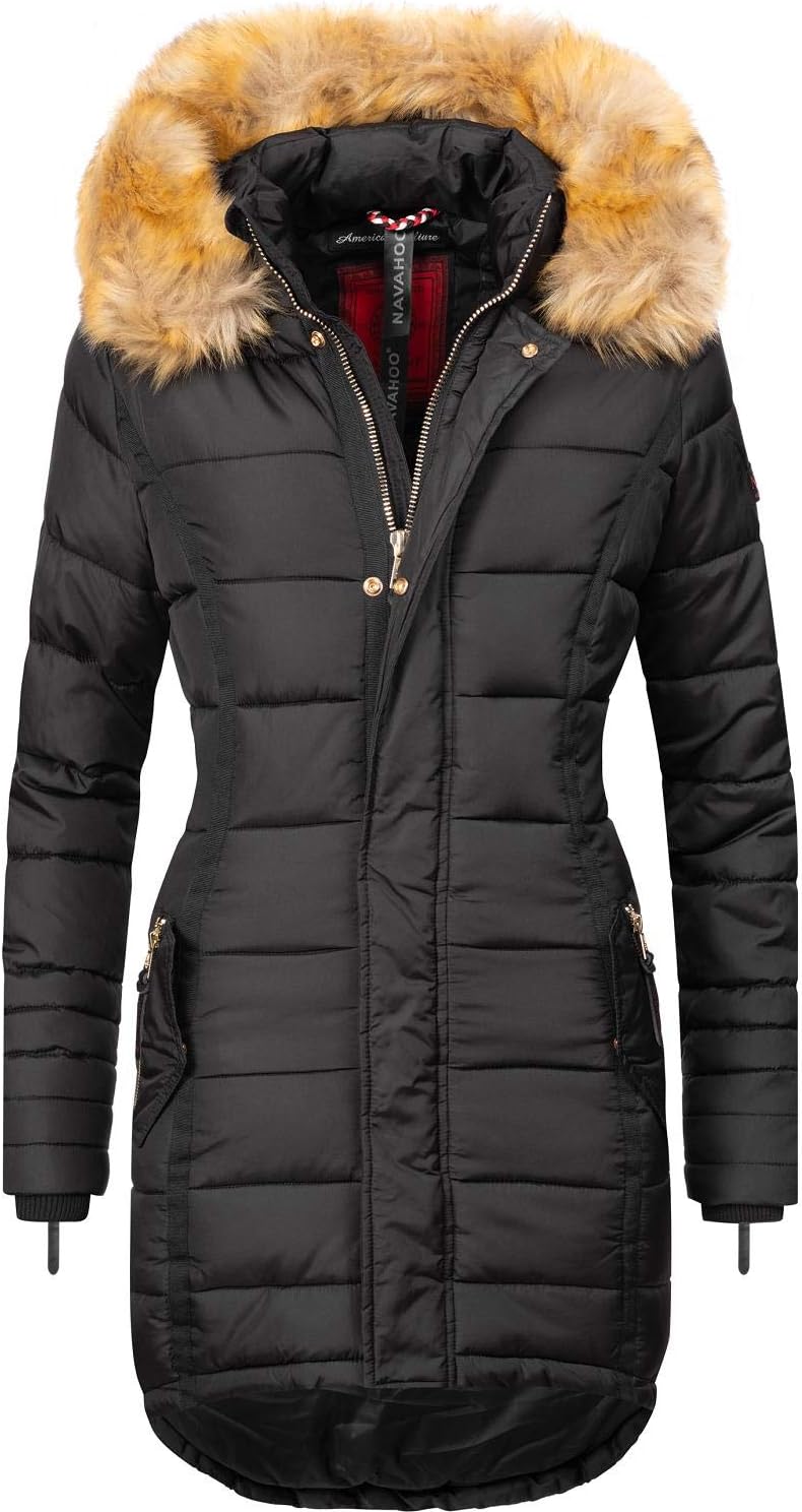 Navahoo Papaya Ladiesโ Winter Puffer Coat with Faux Fur Hood 12 Colors XS-XXL