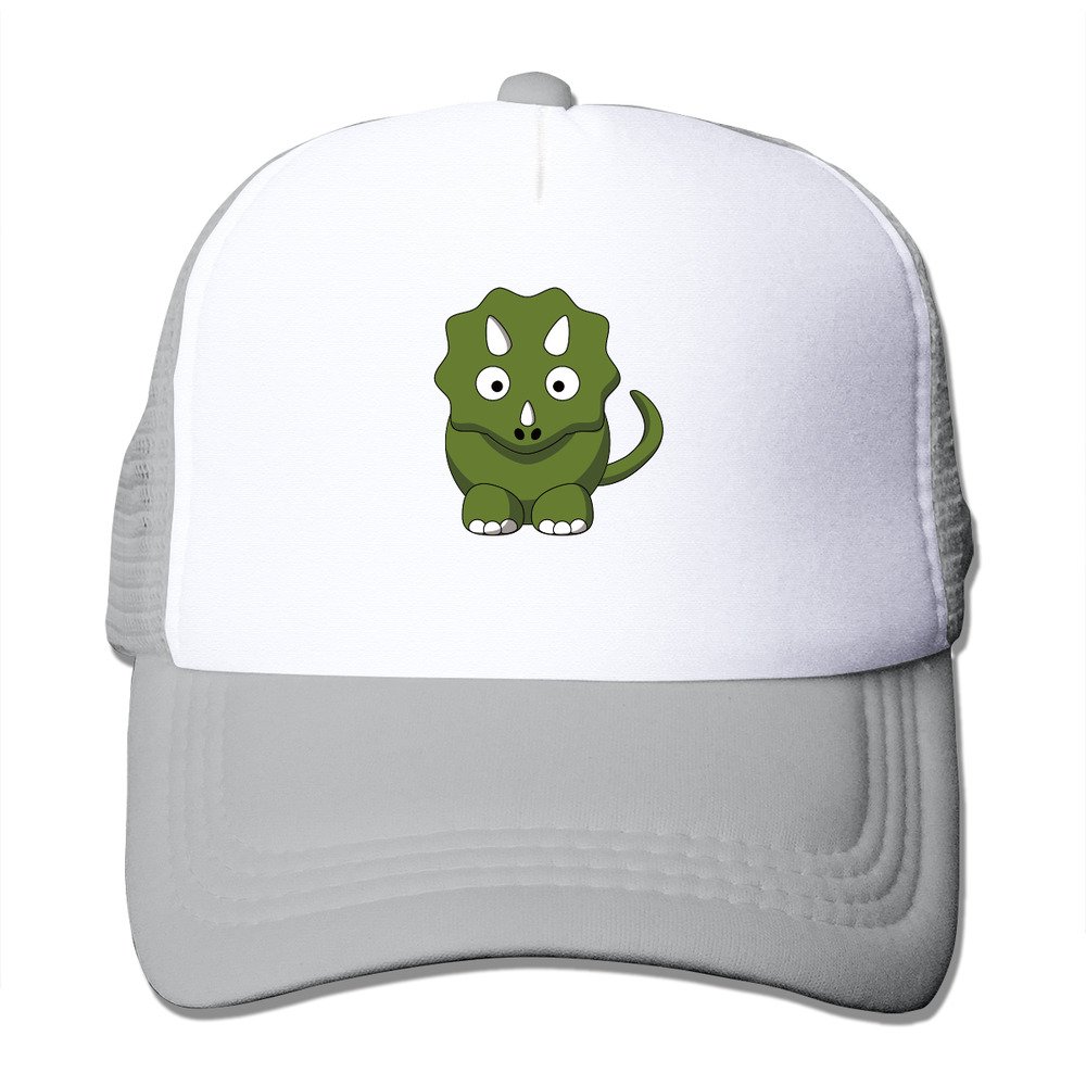 Cartonn Animal Funny Triceratops Adjustable Snapback Mesh Hat Unisex