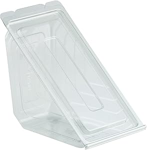 Sandwich Wedge Packaging Clear Base PET Plastic Hinged - 6 1/2