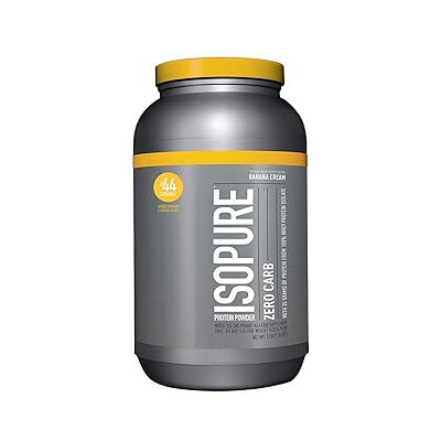Isopure Zero Carb, Keto Friendly Protein Powder, 100% Whey Protein Isolate, Flavor: Banana Cream, 3 Pounds