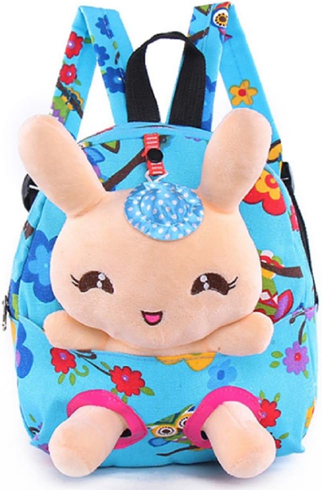 Suerico Rabbit Backpack Cute Kids Backpack Plush Toy Backpack Snack Travel Bag Pre-School Bags for Girls 1-5Years