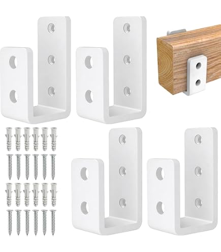 2x4 Door Barricade Brackets – 4-Pack Drop Open U-Brackets For Home Defense, Carbon Steel Security Bar Holders, Black