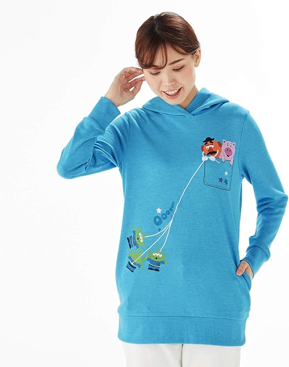 Amazon ベルメゾン ディズニー チュニック レディース ミニ 裏毛 パーカー トイ ストーリー 杢ブルー M ワンピース チュニック 通販