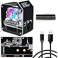 GeeekPi Mini Tower NAS Kit for Raspberry Pi 4, Pi 4 ICE Tower Cooler with PWM RGB Fan, M.2 SATA SSD Expansion Board, GPIO 1 to 2 Expansion Board, 18W QC3.0 Power Supply for Raspberry Pi 4 Model B