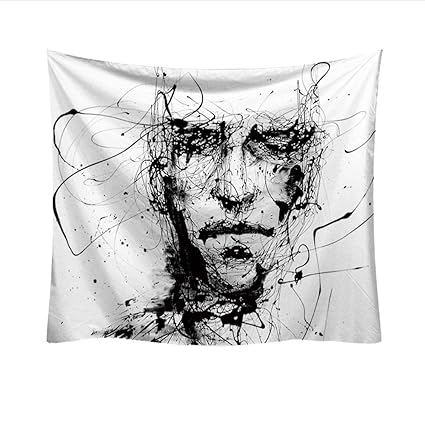 Smydp Mode Tapisserie Abstrait Encre Esthétique Dessin Au