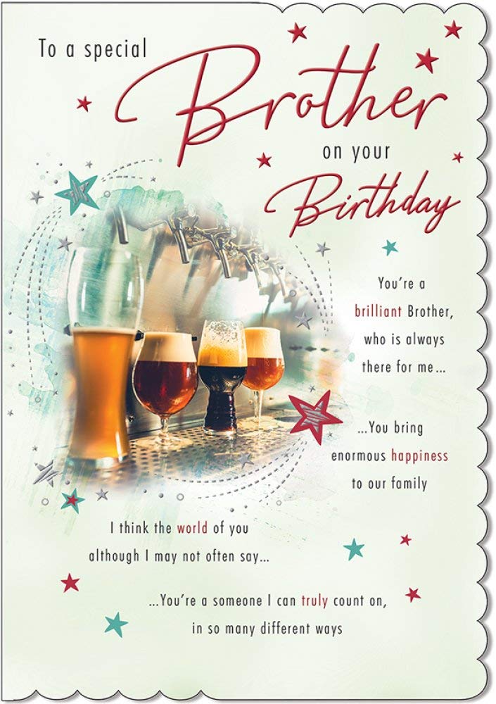 Piccadilly Greetings Traditional Birthday Card Brother - 9 x 6 inches
