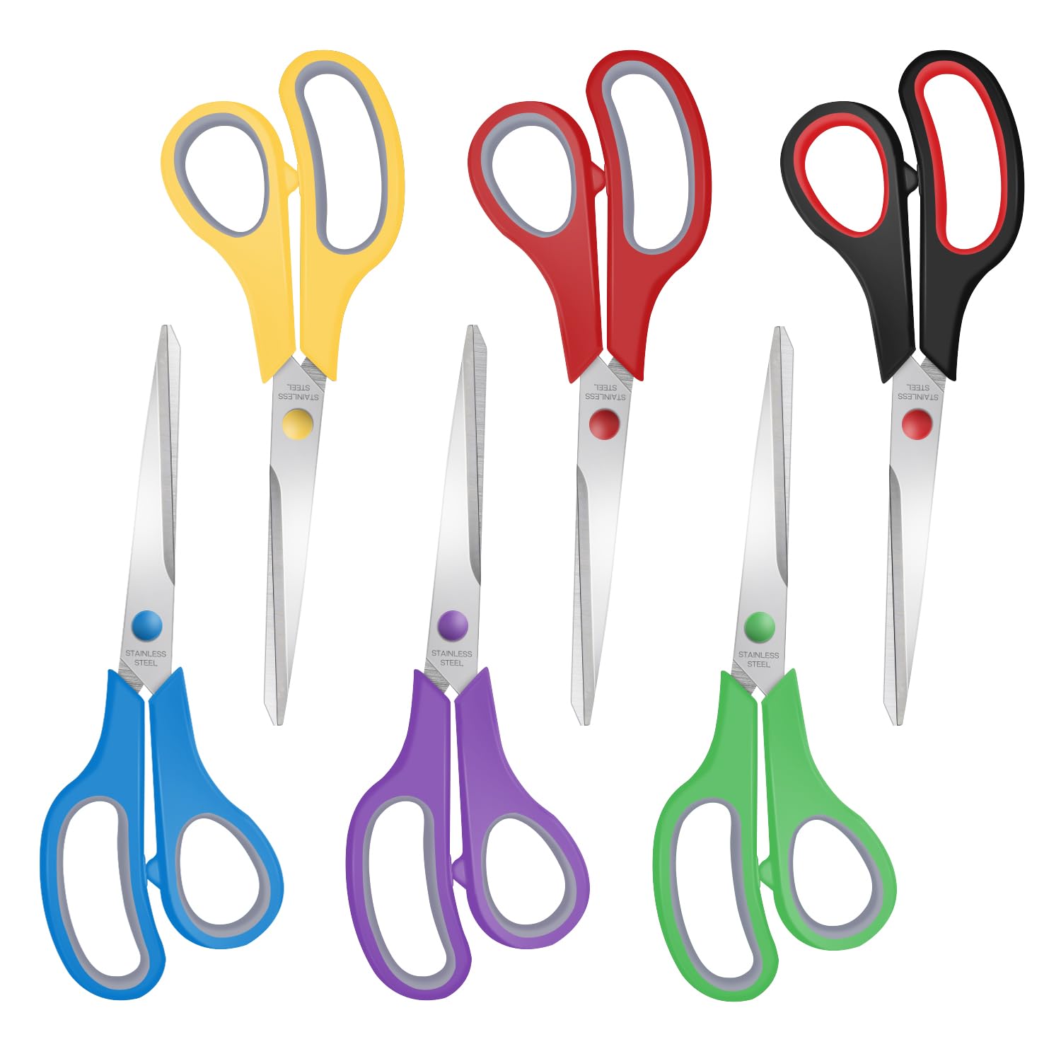 Photo 1 of (ONLY 4) Xnluothsk 6 Packs Sewing Craft Scissors Bulk,8" Multipurpose Heavy Duty Sharp Scissors,Stainless Steel Shears for Home Office Student Supplies,6 Colors