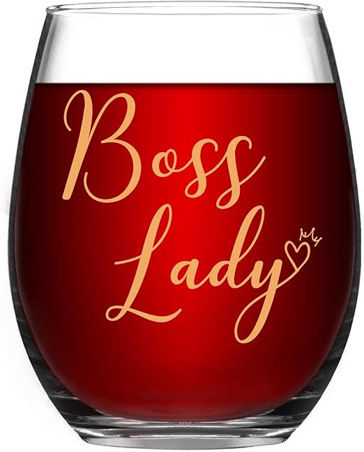 girl boss wine glass