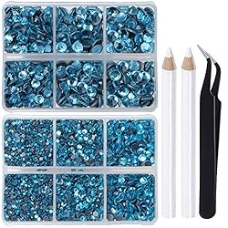LPBeads 6400 Pieces Hotfix Rhinestones Aquamarine