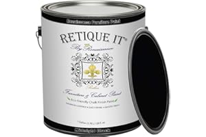 Retique It Chalk Furniture Paint, 128 Fl Oz (Pack of 1), 08 Midnight Black