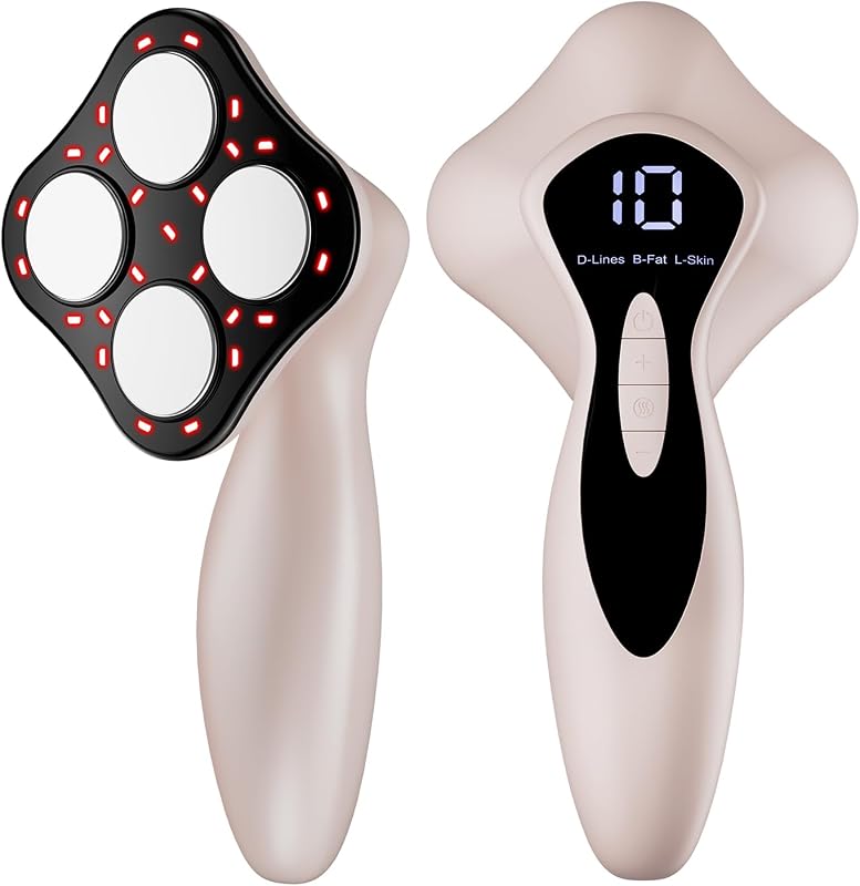 Masseur Anti Cellulite Électriques Appareil Massage, 4 Têtes De Massage, Sans Fil, Lifte, Raffermit Et Masse, Pour Le Ventre, La Taille, Les Bras, Les Jambes Et Les Hanches - Or Rose