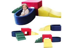 RDCMKL 4 Piece Velvet Installation-Free Toddler Climbing Toys for Indoor Use, Foam Climbing Blocks for Toddlers 1-3, Soft Play Climbing Set