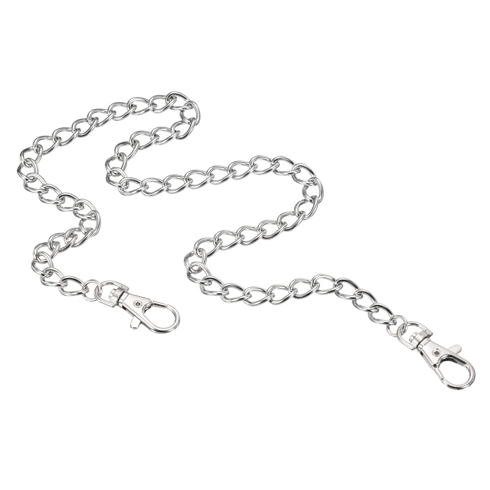 PATIKIL Mini Purse Chain with Lobster Clasps 20 Inch, Nickel Plated Metal Strap for Shoulder Crossbody Wallet Handbag, Silver